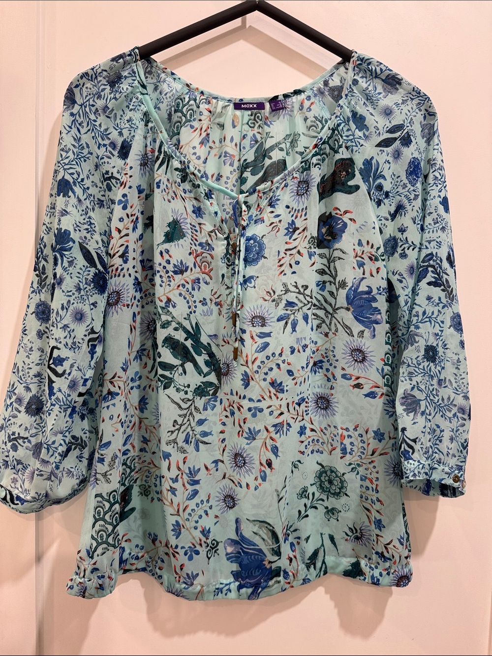 Mexx sheer Floral Blouse Size 38 wm’s